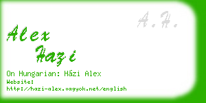 alex hazi business card
